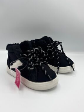 Nina Kids Black Lightning Bolt High Top Sneakers Toddler Size 7